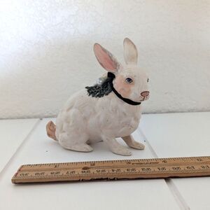 Vintage Katherine's Collection Bunny Figurine with Flowers - Hand painted